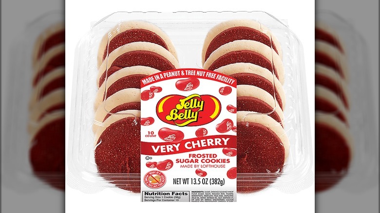 A box of Very Cherry Jelly Belly Lofthouse Cookies