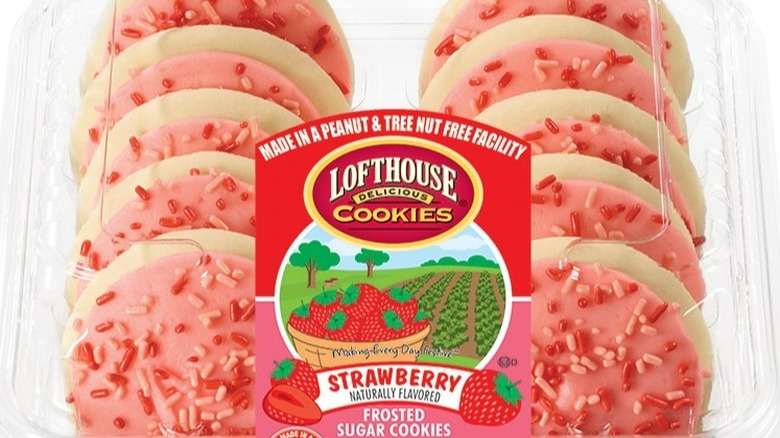 A box of strawberry Lofthouse Cookies