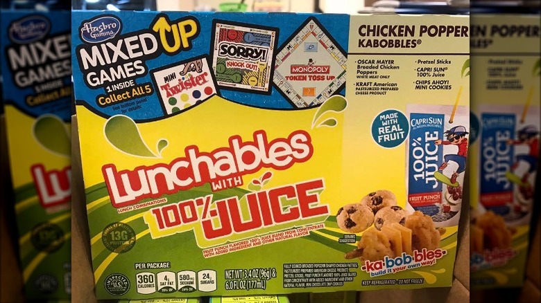 Package of Lunchables Chicken Popper Kabobbles