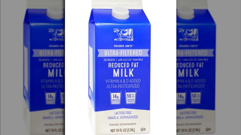 A carton of milk from Trader Joe's