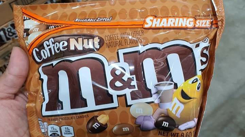 brown bag of Coffee Nut M&Ms