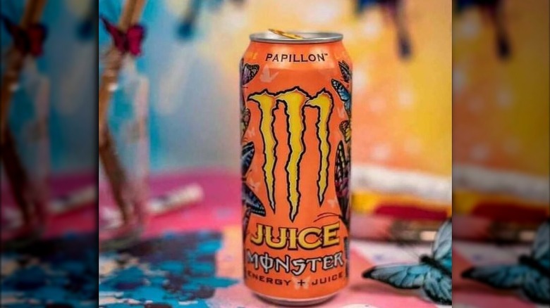 Can of Papillon Juice Monster with butterfly