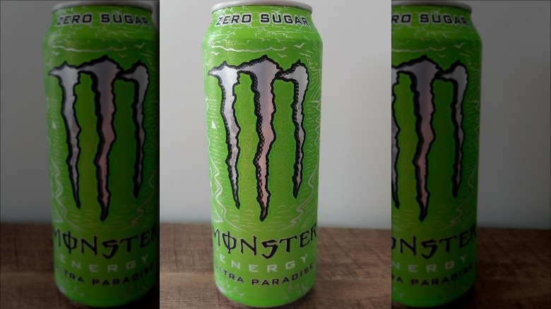 Can of Monster Energy's Zero-Sugar Ultra Paradise on counter