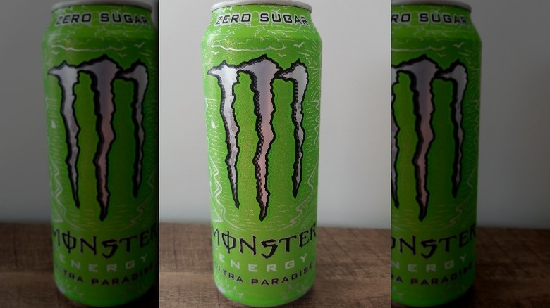 Can of Monster Energy's Zero-Sugar Ultra Paradise on counter