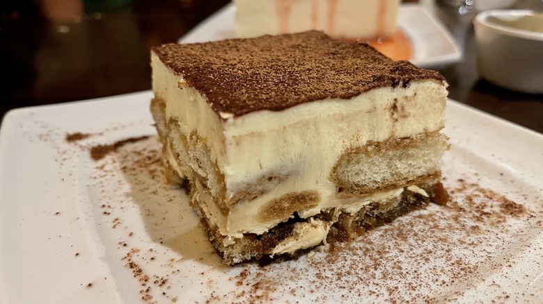 Olive Garden italian dessert tiramisu on plate