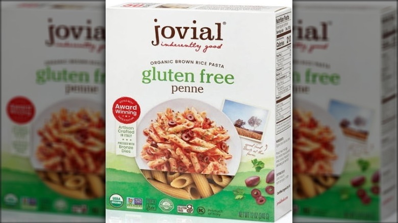 Jovial organic gluten-free brown rice penne pasta in box