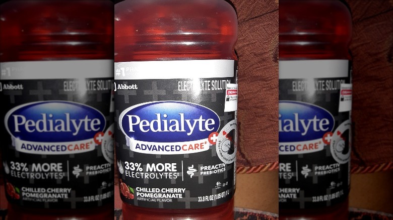 Bottle of Chilled Cherry Pomegranate Pedialyte AdvancedCare Plus