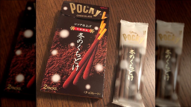 A box and package of Winter Melty Pocky