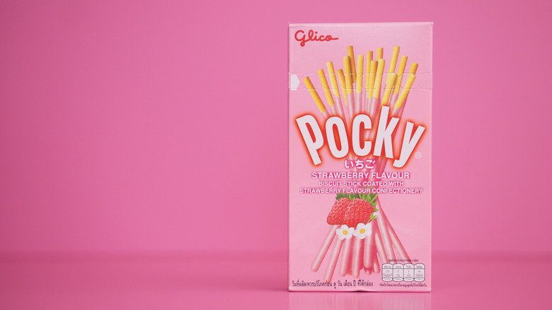 a pink box of strawberry pocky