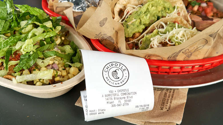 Chipotle order of food 