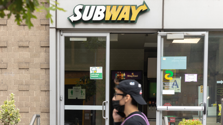 Outside of Subway restaurant 