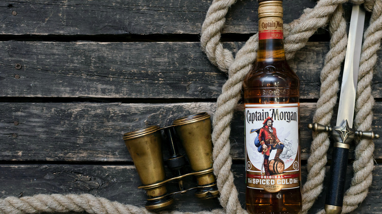 Captain Morgan bottle pirate ship