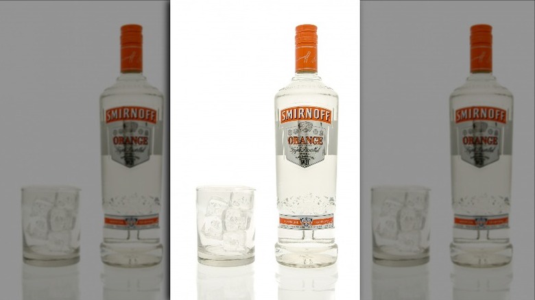 Smirnoff bottle on white background 