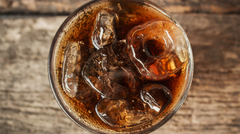 diet soda in glass