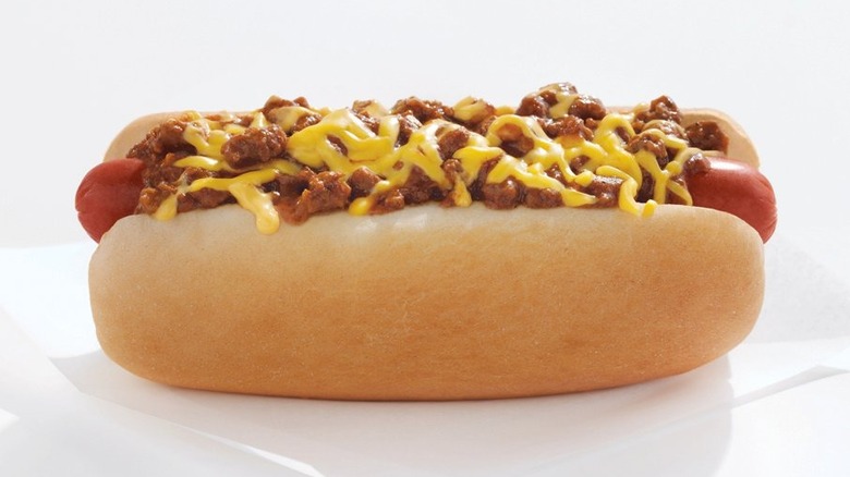 Sonic hot dog with chili and cheese