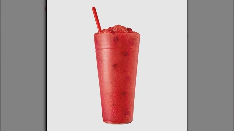 real-fruit strawberry slush at Sonic 