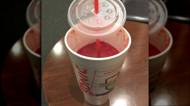 strawberry limeade slush at Sonic