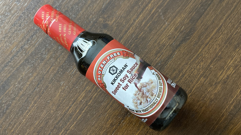 A bottle of Kikkoman Sweet soy sauce