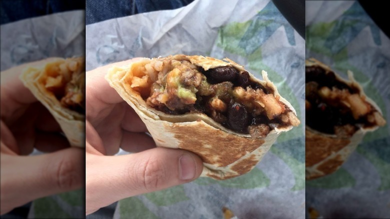 Cheesy Bean and Rice Burrito