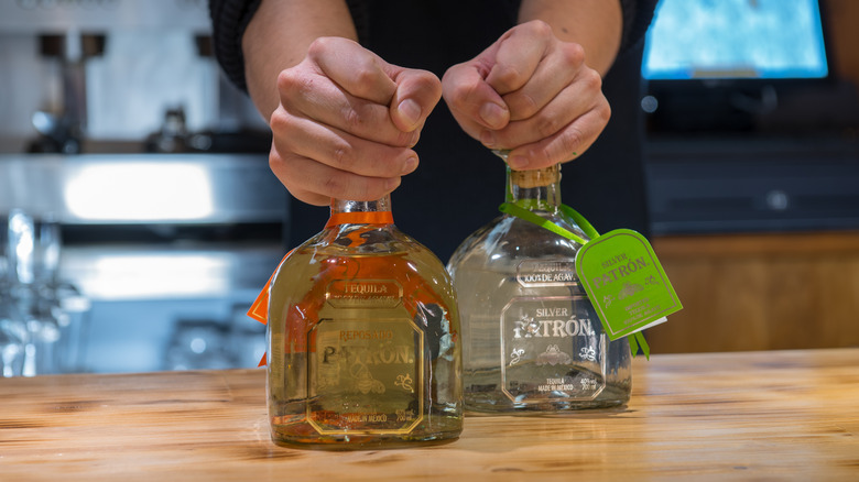 Bottles of Patron Tequila