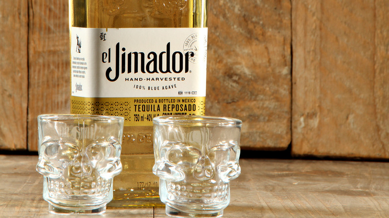 El Jimador tequila and glasses