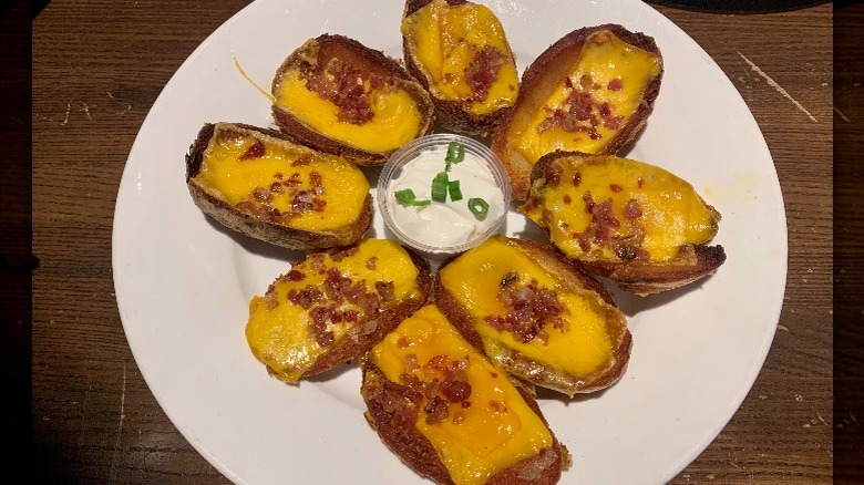 A plate of potato skins