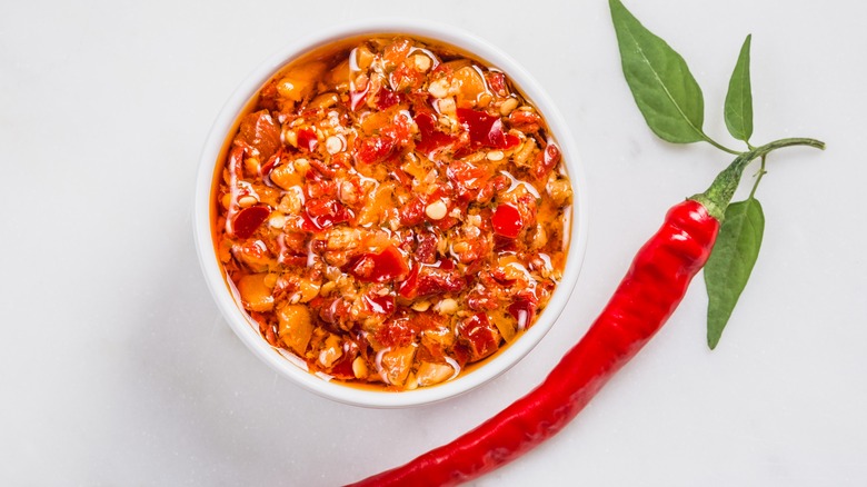 Fresh Calabrian chile and prepared chile paste