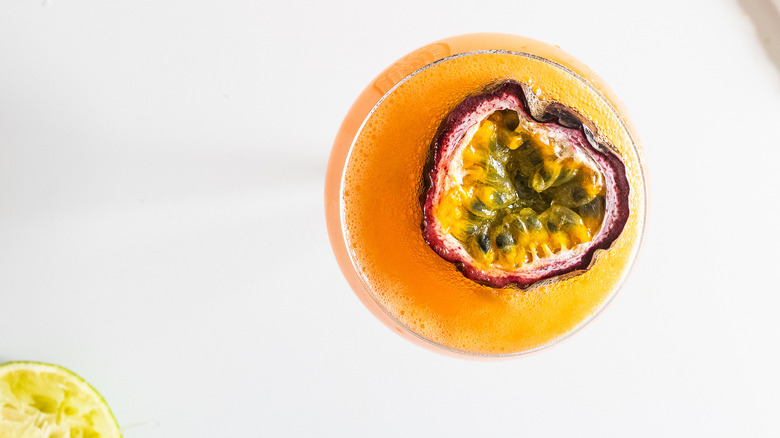 cocktail with passion fruit