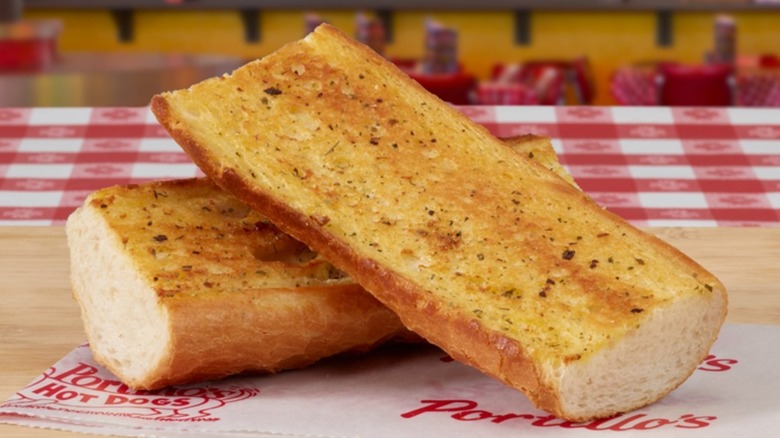 Two slices of garlic Bread