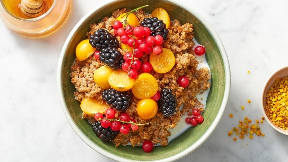 Grape-Nuts in bowl with fruit