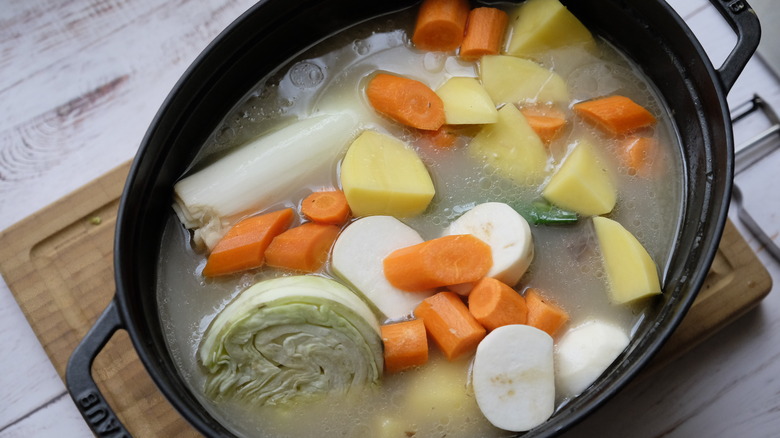 vegetable stew in large pot