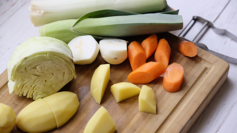 various vegetables on cutting board