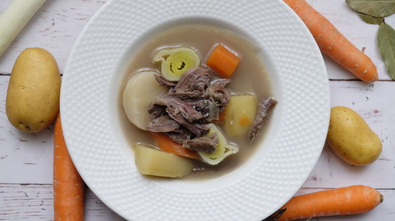 pot-au-feu serving in bowl