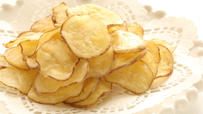 microwave potato chips on plate