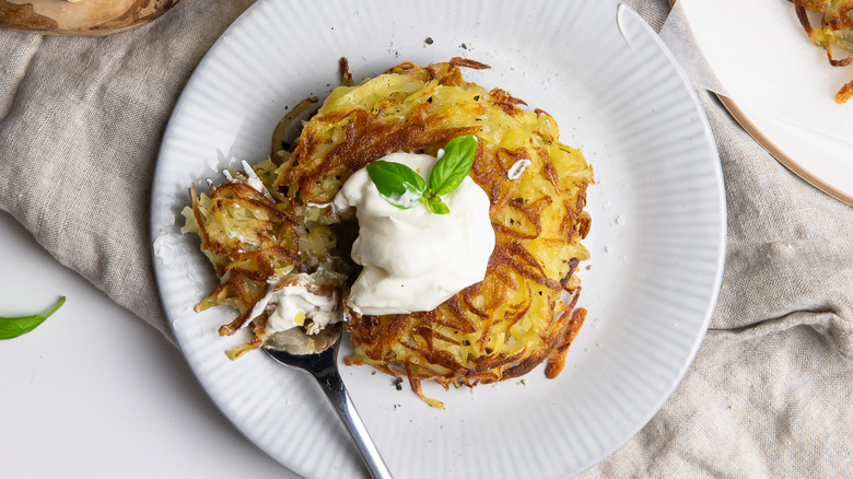 potato rosti on plate