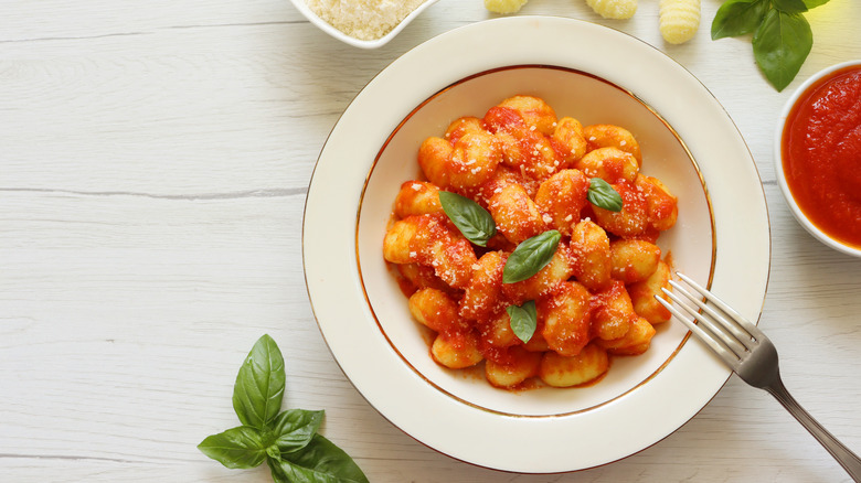 Potato gnocchi in a bowl