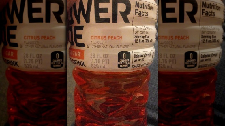 Powerade Zero Sugar Citrus Peach bottle