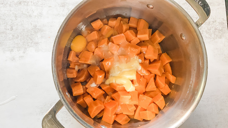 sweet potatoes in a pot 