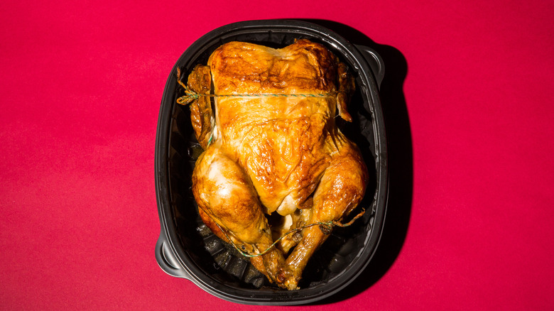 rotisserie chicken in container