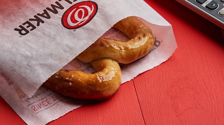 Soft pretzel inside Pretzelmaker bag