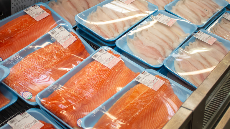 packages of fresh fish at Costco