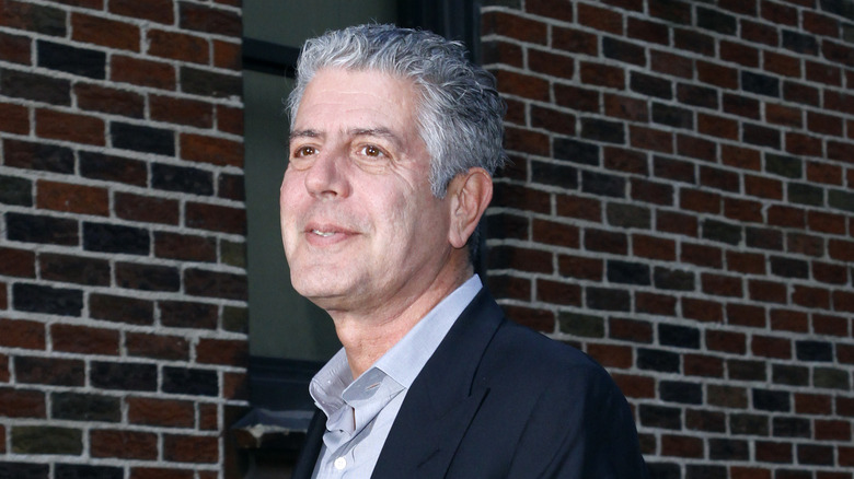 Anthony Bourdain wearing blazer