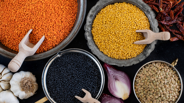 various types of lentils