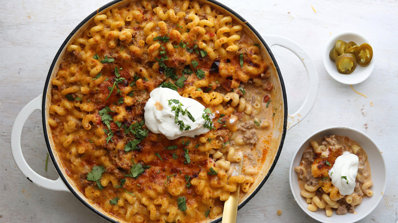 pot of pasta with cheese