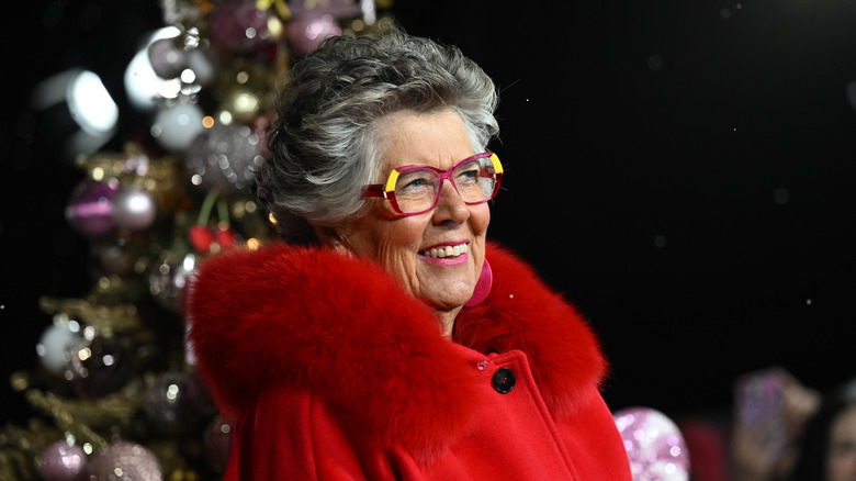 Prue Leith smiling on the red carpet