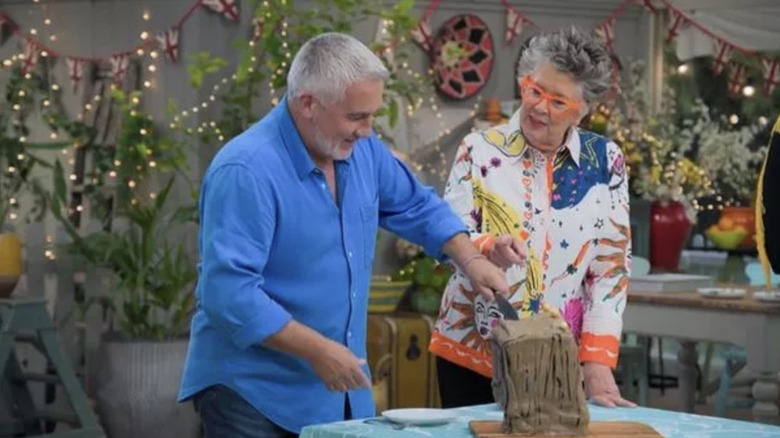 Prue Leith and Paul Hollywood judging on