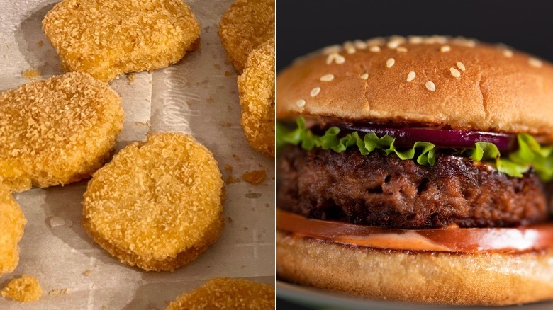 Impossible nuggets and plant-based burger