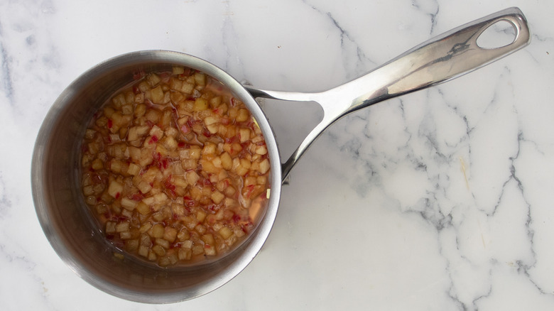 pineapple relish in saucepan