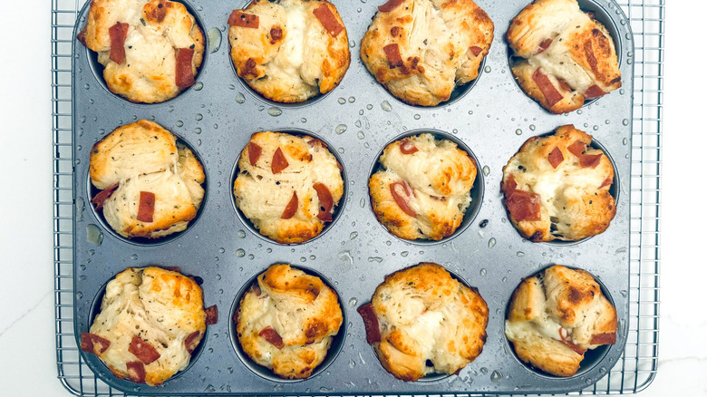 biscuit muffins in pan