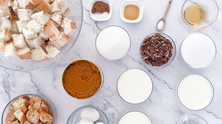 ingredients for bread pudding